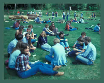 Relaxing at Pack Forest during Garb Day, 1976