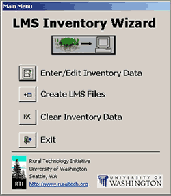 LMS Inventory Wizard main menu