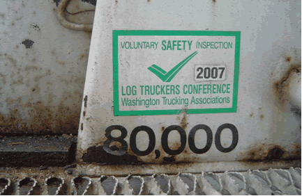 Figure 3.17. Voluntary Safety Inspection; Log Truckers Conference of the Washington Trucking Associations (Mason).