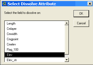 Select the field to dissolve on