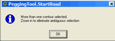 "More than one contour selected" alert message