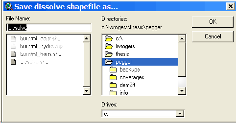 Save dissolve shapefile as...