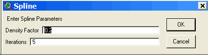 Enter spline parameters