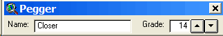 Figure 4 - The simple PEGGER toolbar where users can change the grade of the desired road segments and the name of the road.