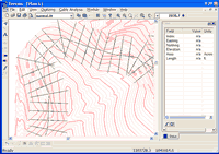 Click to enlarge Figure 9 - A PEGGER surveyed road in RoadEng. The digital survey can be imported into RoadEng using the Criterion .pol unit survey format.