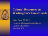 Click to View: 15. Cultural Resources on Washington s Forest Lands