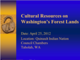 Click to View: 1. Cultural Resources on Washington s Forest Lands
