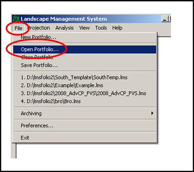 Figure 8-5: Opening an LMS Portfolio.